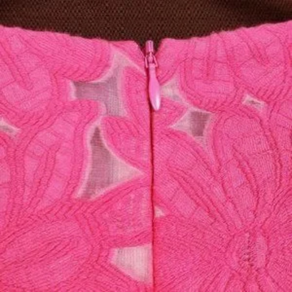 NWOT Trina Turk Short Ruffled Sleeve Pink Floral Embroidered Shift Dress Size 8 - Picture 4 of 4